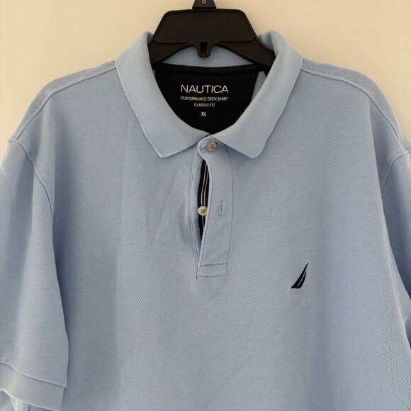 Nautica Performance Deck Shirt Classic Fit XL Light Blue Polo Men’s Shirt‎ - Picture 2 of 5